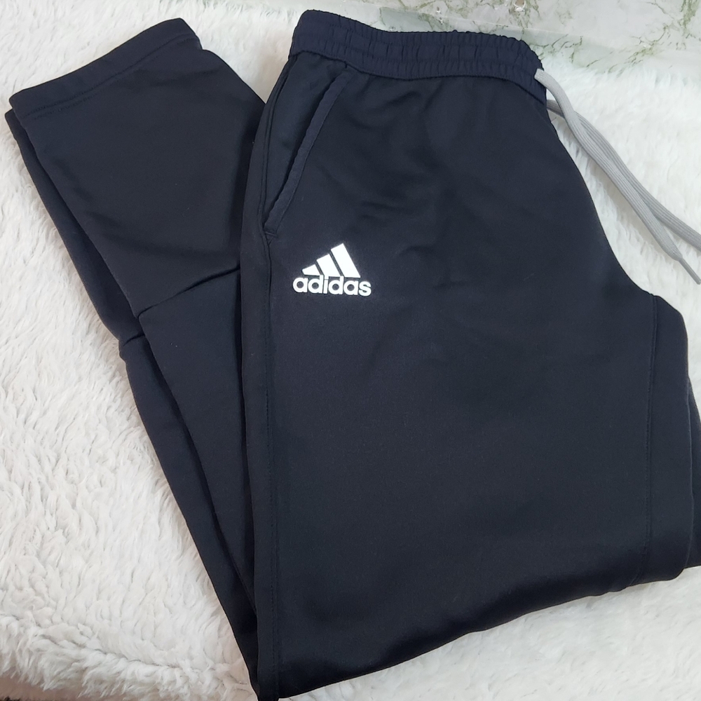 Adidas Black Polyester Warm Up Pants